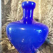 Vase Murano opaline bleue Ø34cm
