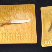 Plateau à fromage et beurrier assorti en céramique