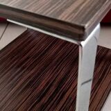 Coffee table or side table in Zebrano wood and chrome, 1970s