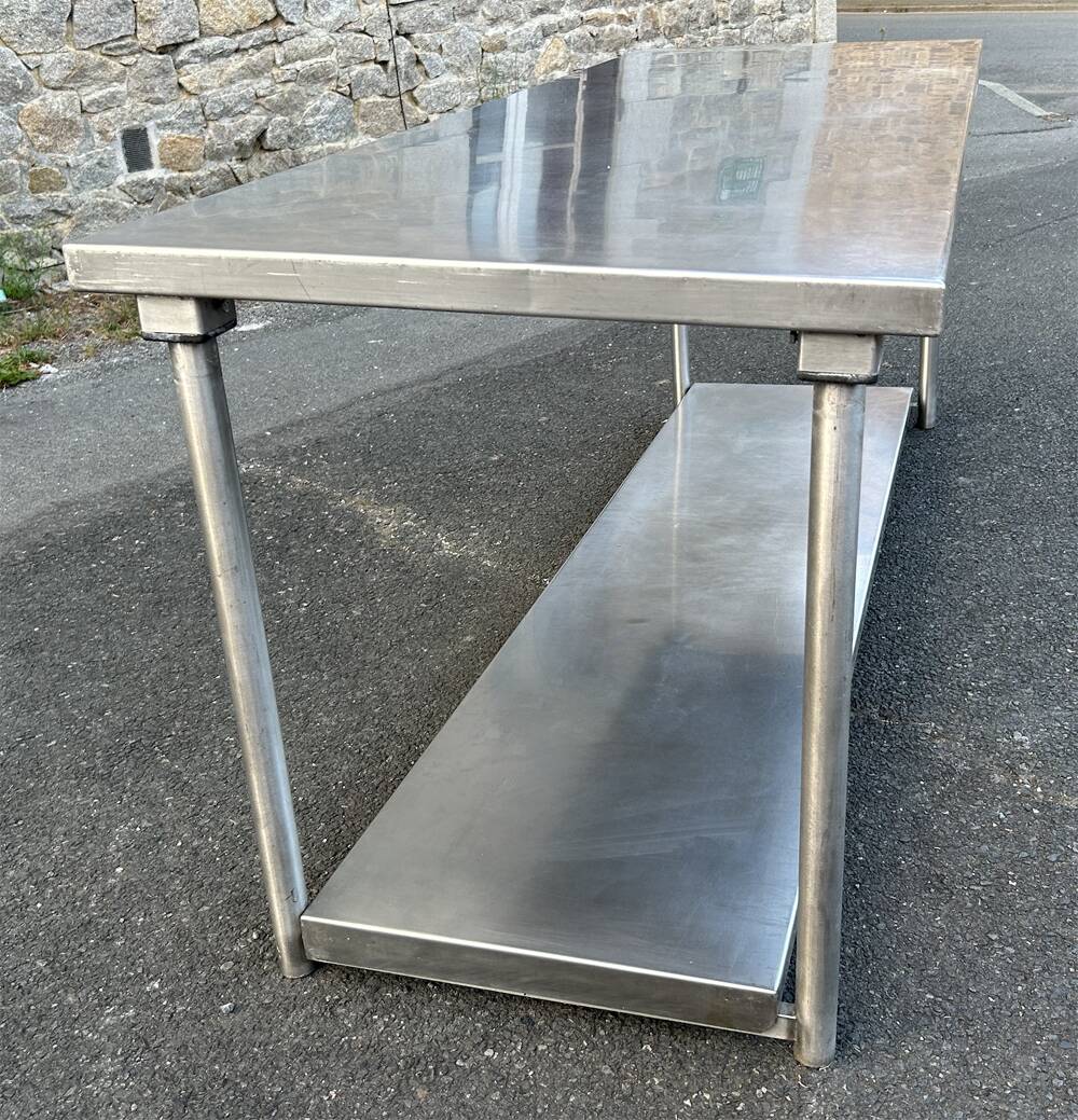 Professional double-top stainless steel table