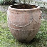 Large turned terracotta jar, 19th century