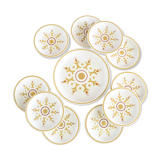 Longchamp dessert service, 10 plates and 1 dish, Vintage