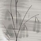 Six assiettes céramique Niderviller service "Chatons" années 50.