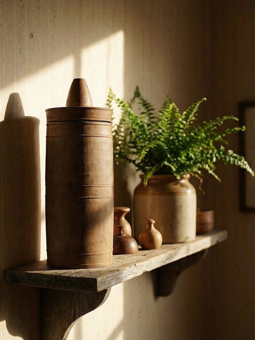 Old turned wooden case/box, 19th-20th century, mechanical? beekeeping?