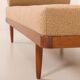 Scandinavian mid century daybed in natural boucle fabric, Denmark 1960s
