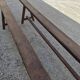 Pair of rustic solid oak farm benches 19th century - 2m90