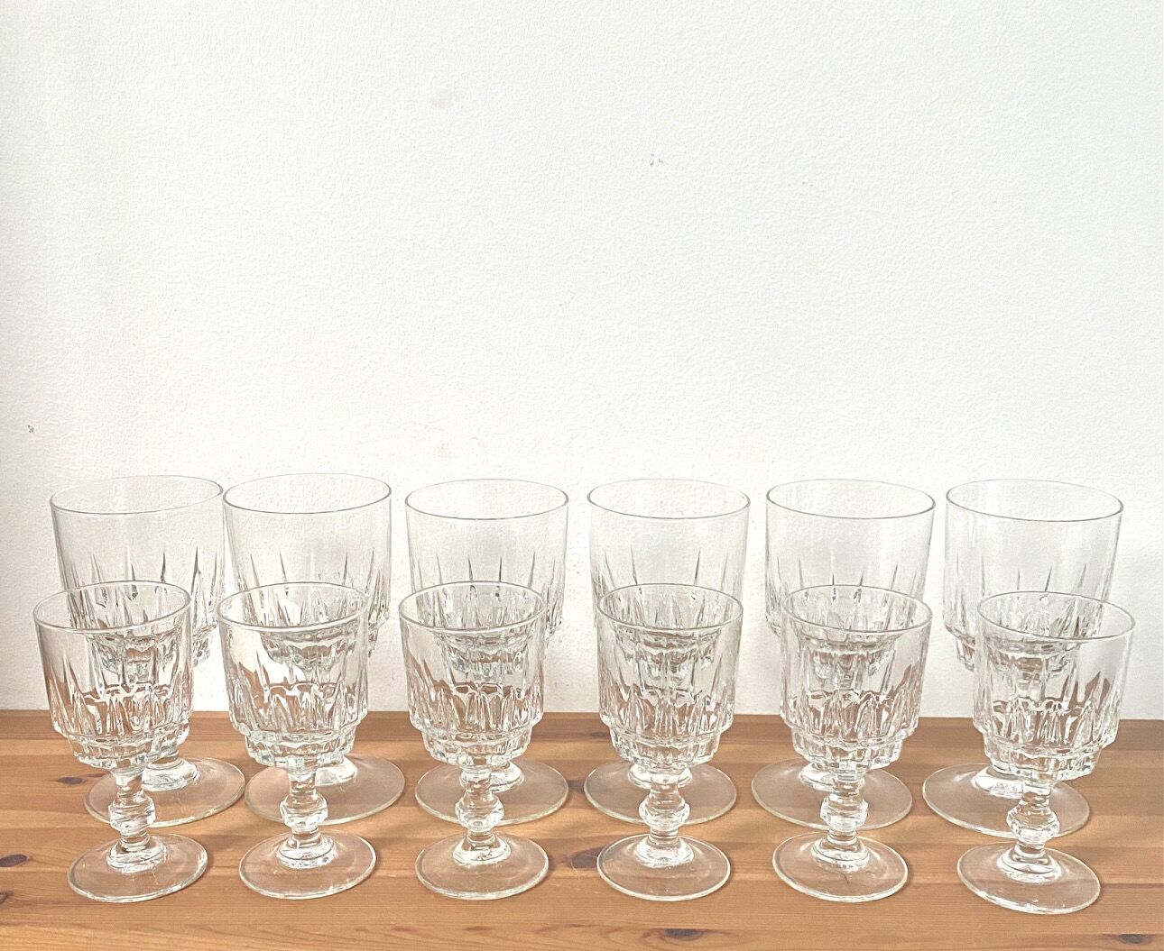 12 verres à vin - verres à eau luminarc lance vintage 100% recup