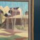 Original Swedish Oil on Panel – "Huts Behind the Trees" – Signed – Vintage & Framed – 51 × 43 cm (20.1" × 16.9")