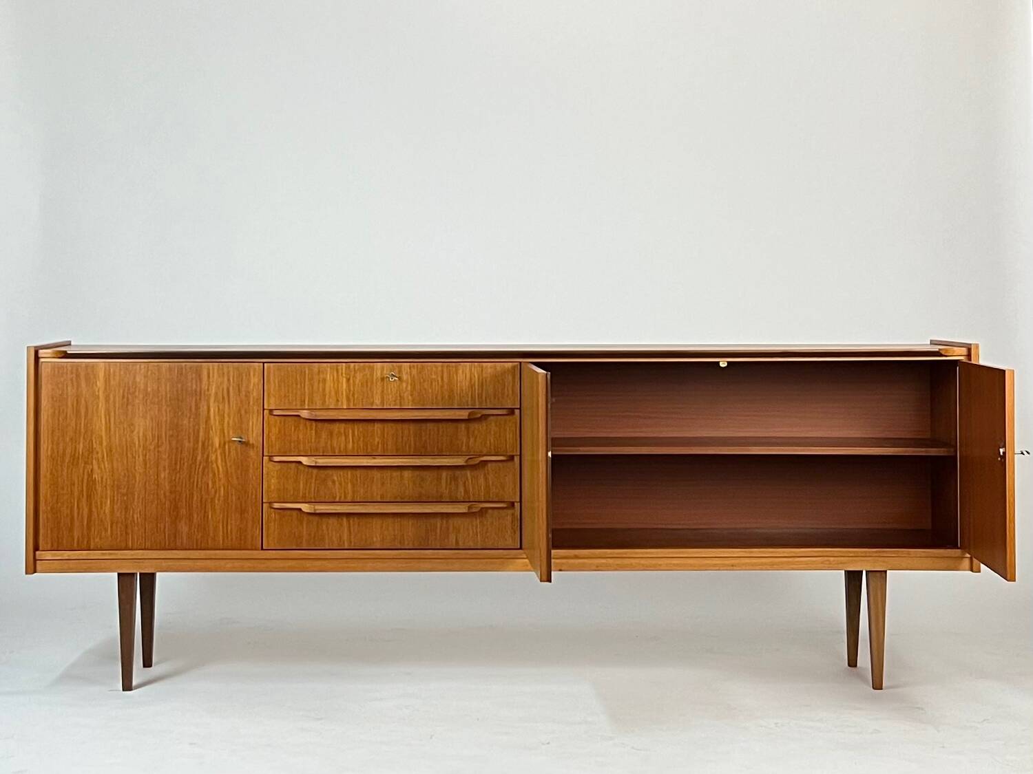 Enfilade en teck des années 60 70, style mid-century