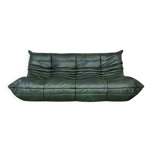 Canapé togo 3 places cuir – ligne roset - circa 1990