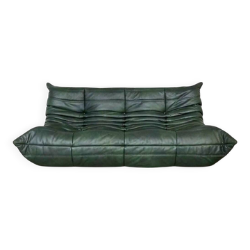 Three-seater leather sofa togo – Ligne Roset - circa 1990
