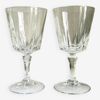 2 verres à vin en cristal ciselé