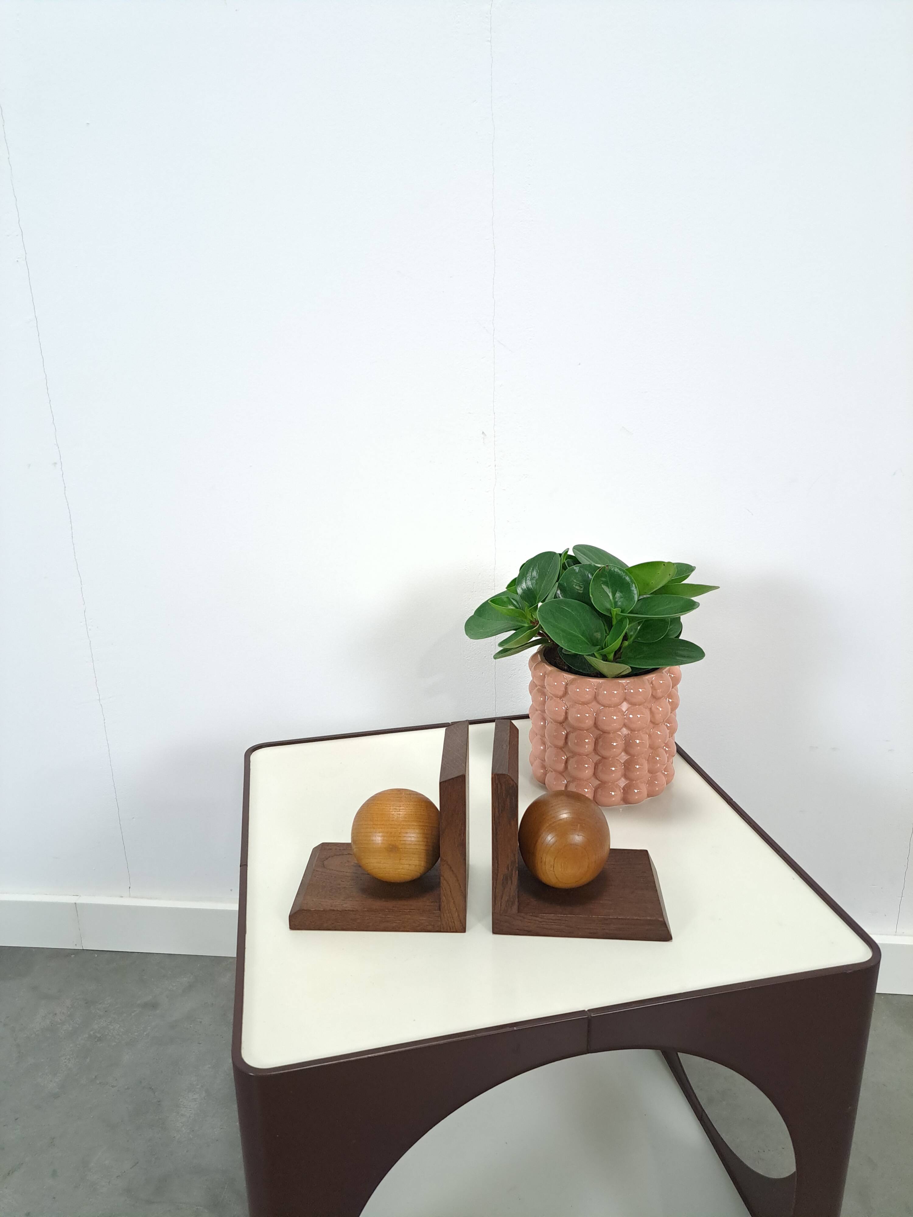 Vintage vieux houten boekensteun