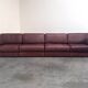Brown leather modular sofa by De Sede; DS76, 1970s (straight)