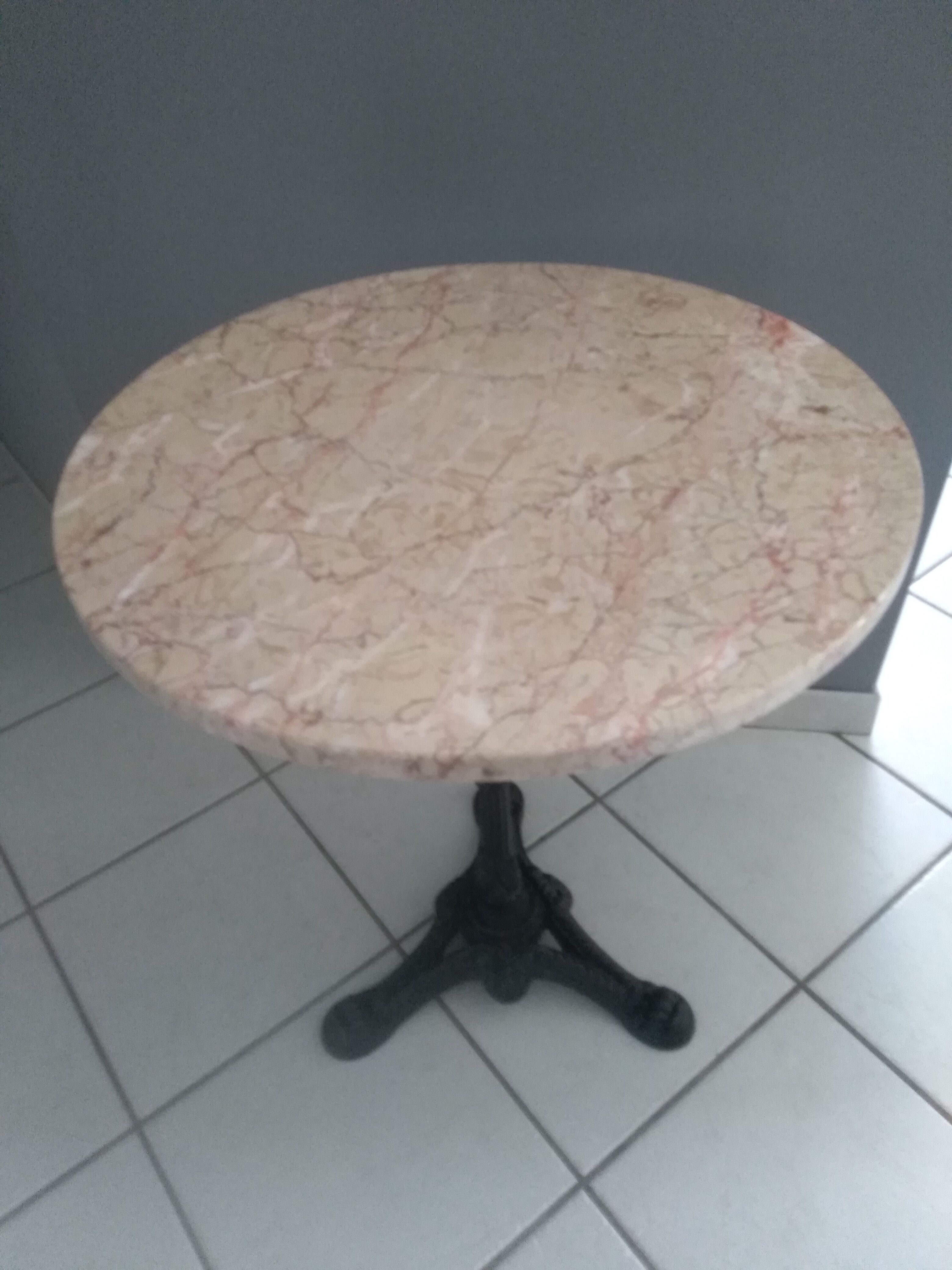Old table pedestal of Bistrot marble 1950
