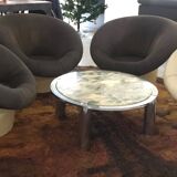 3 Fauteuils "Mushroom" Space age 1970