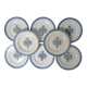Terre de fer 8 Art Deco flat plates ALHAMBRA model blue SALINS