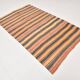 4x7 Kilim Terracotta Red & Orange Striped Turkish Vintage Kilim Rug