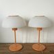 Pair of two Italian orange mushroom lamps from the 70s
