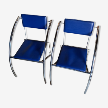 Paire de chaises bleues