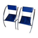 Paire de chaises bleues