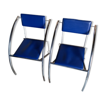 Paire de chaises bleues