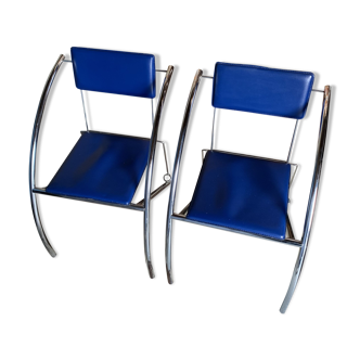 Paire de chaises bleues