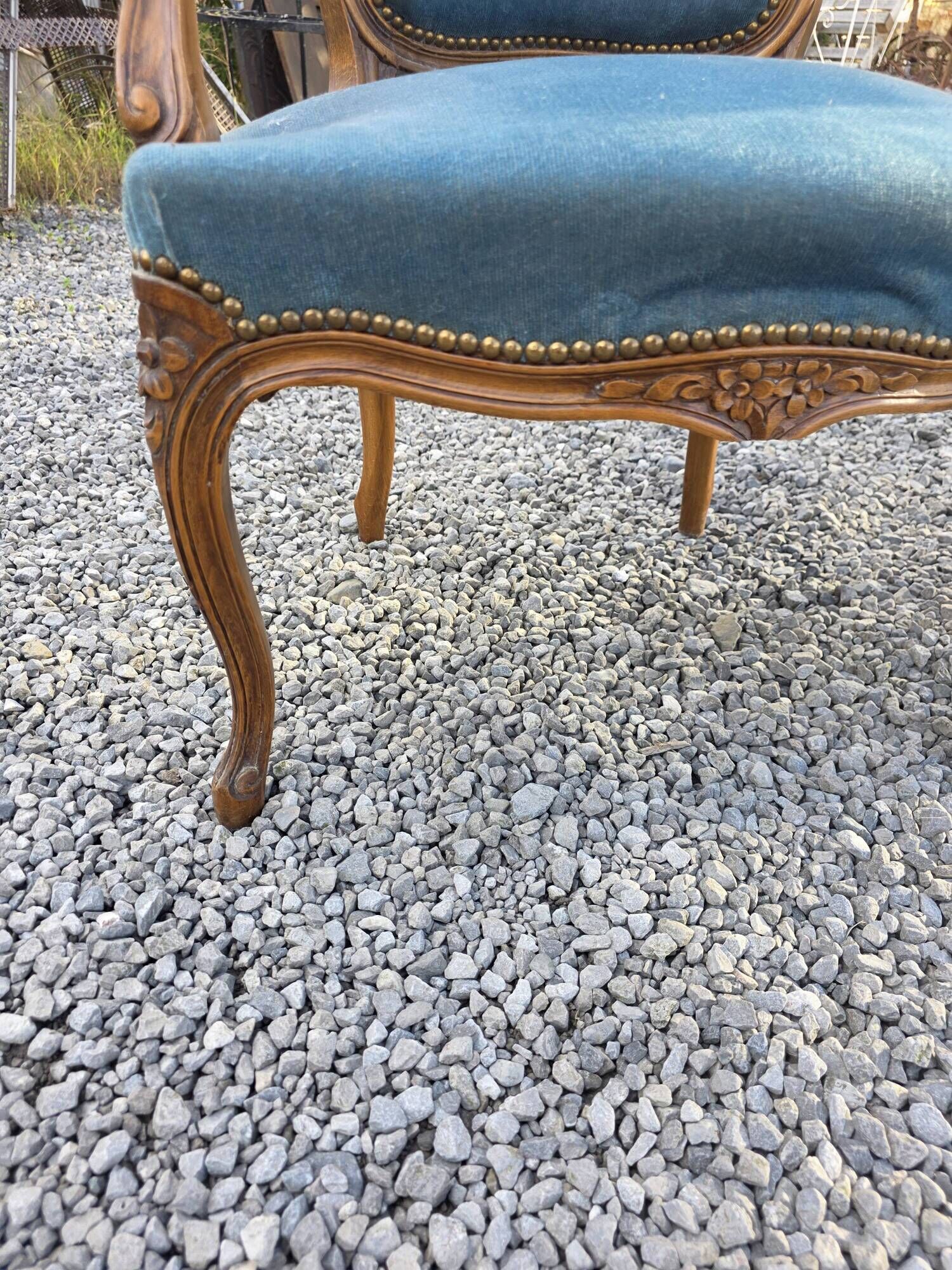 Pair of Louis XV style cabriolet armchairs