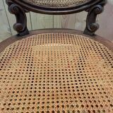 Napoleon III office chair in oak and cane