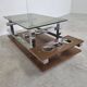 Vintage teak and chrome bar coffee table, 1960s