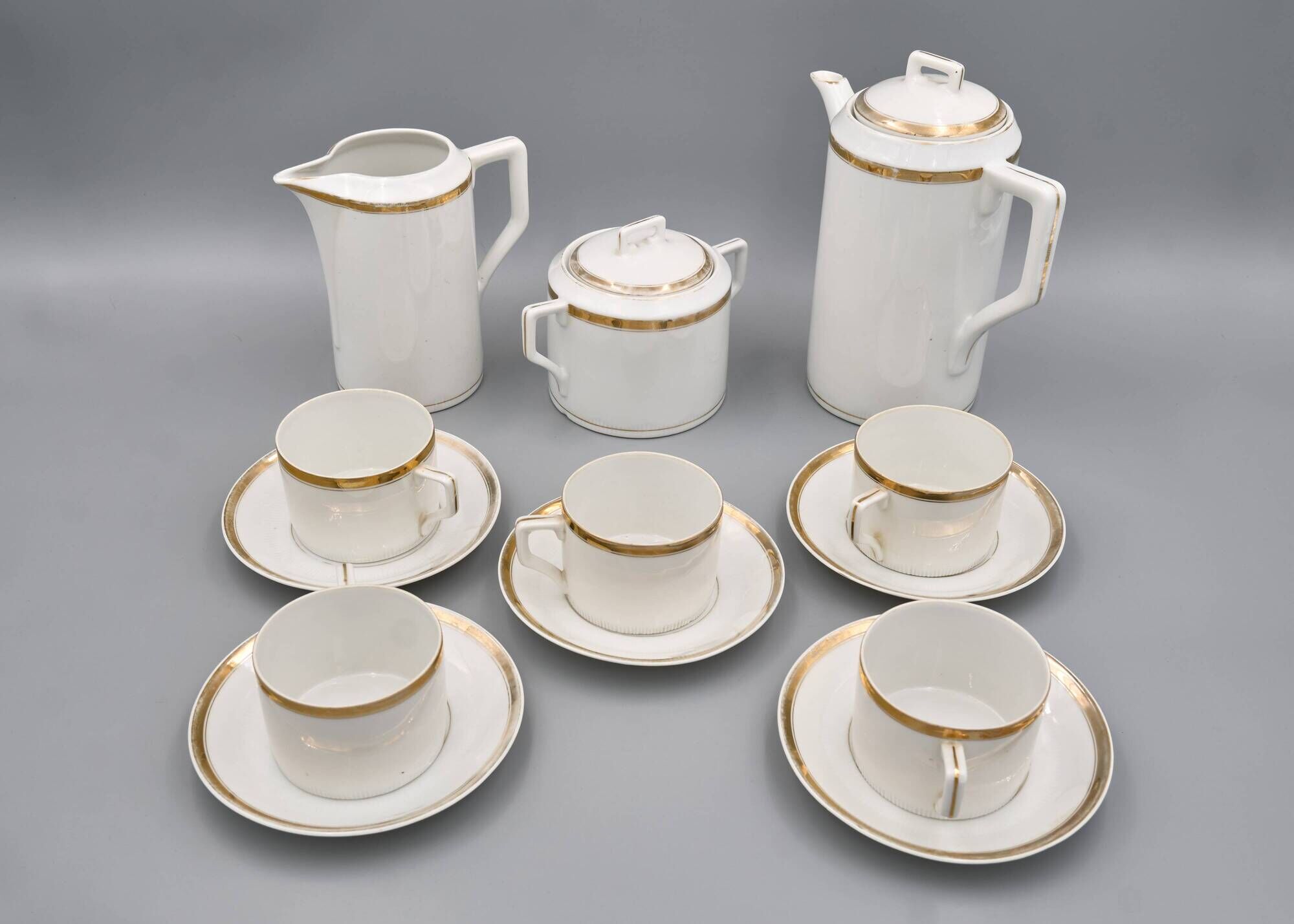 Art Déco Porcelain Coffee Set „Modern”, Porzellanfabrik Merkelsgrün