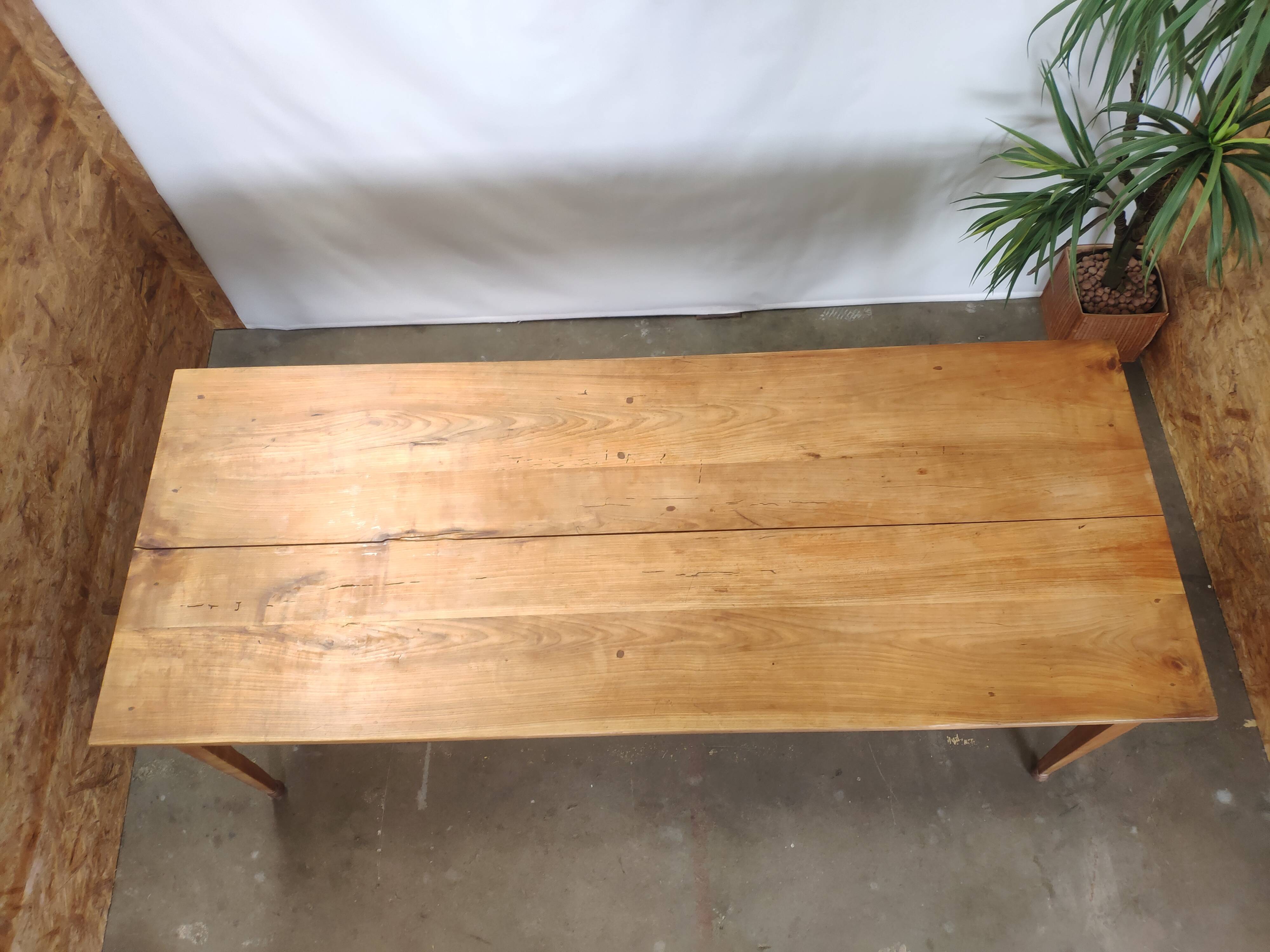 Table de ferme ancienne 9 tiroirs 2m