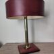 Table lamp desk brass quilted leather sheathed