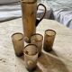 1930s brown and gold orangeade set