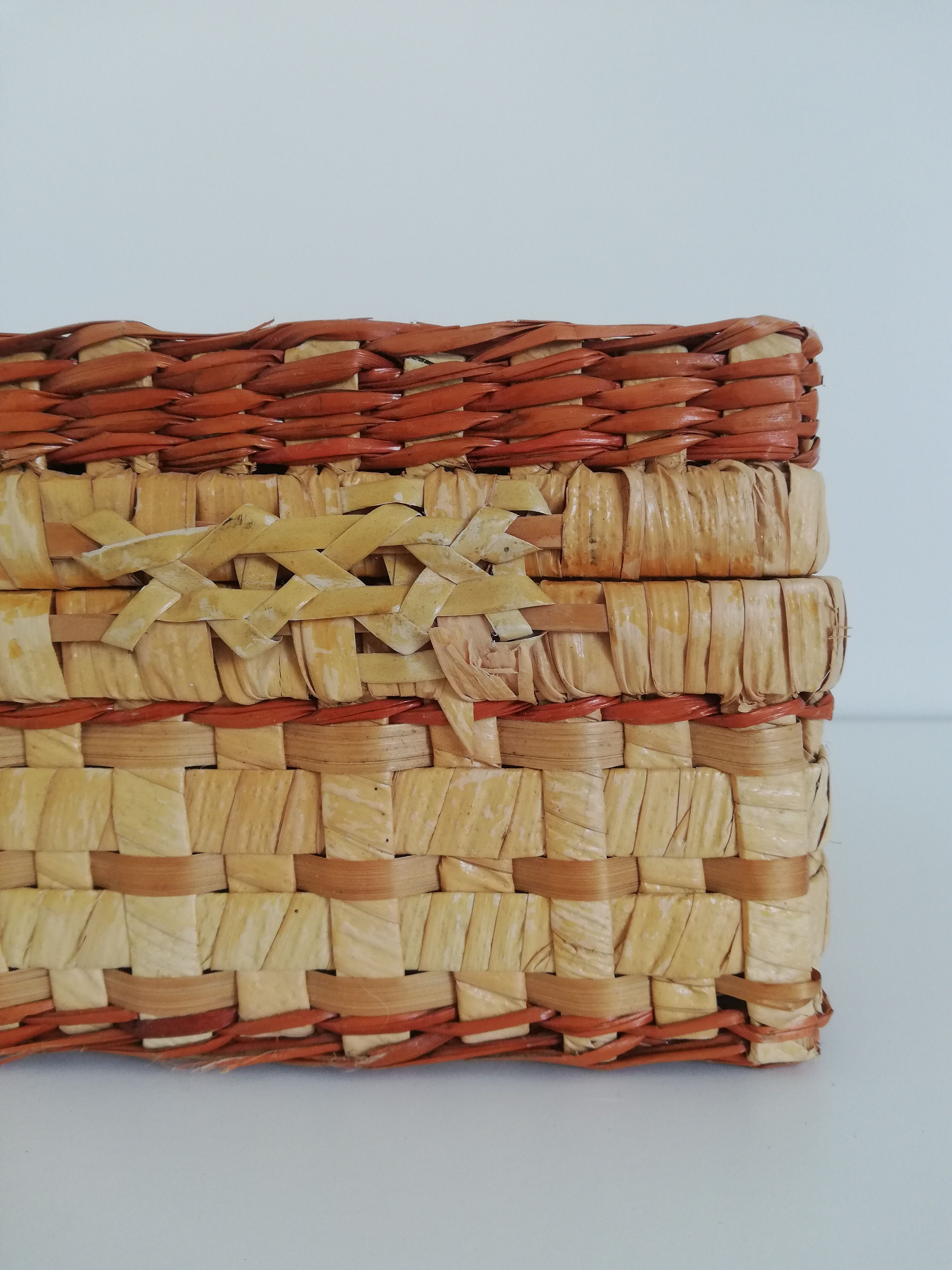 Vintage wicker suitcase