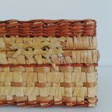 Vintage wicker suitcase