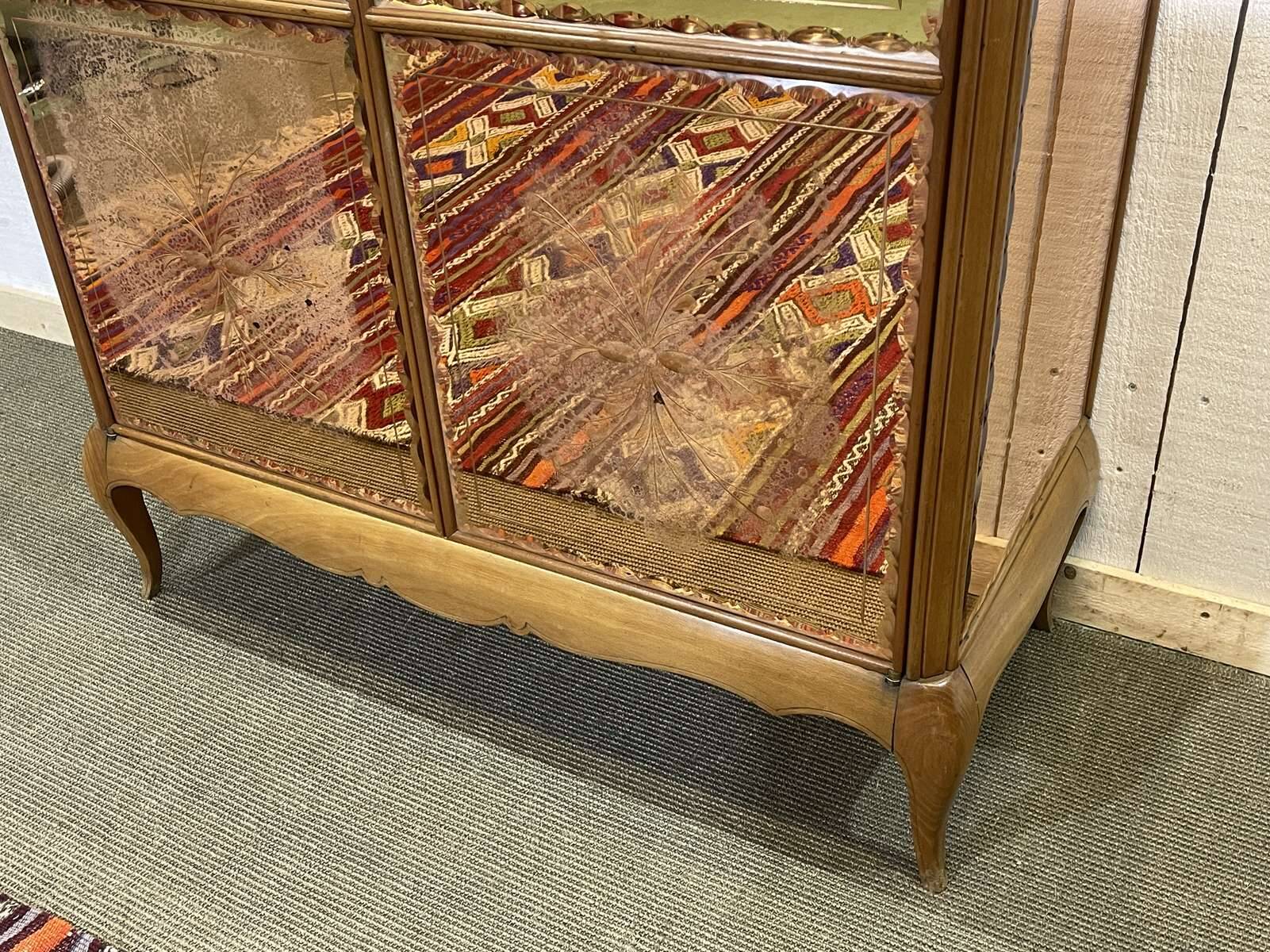 Art Deco mirrored cabinet from the 1950s in beech