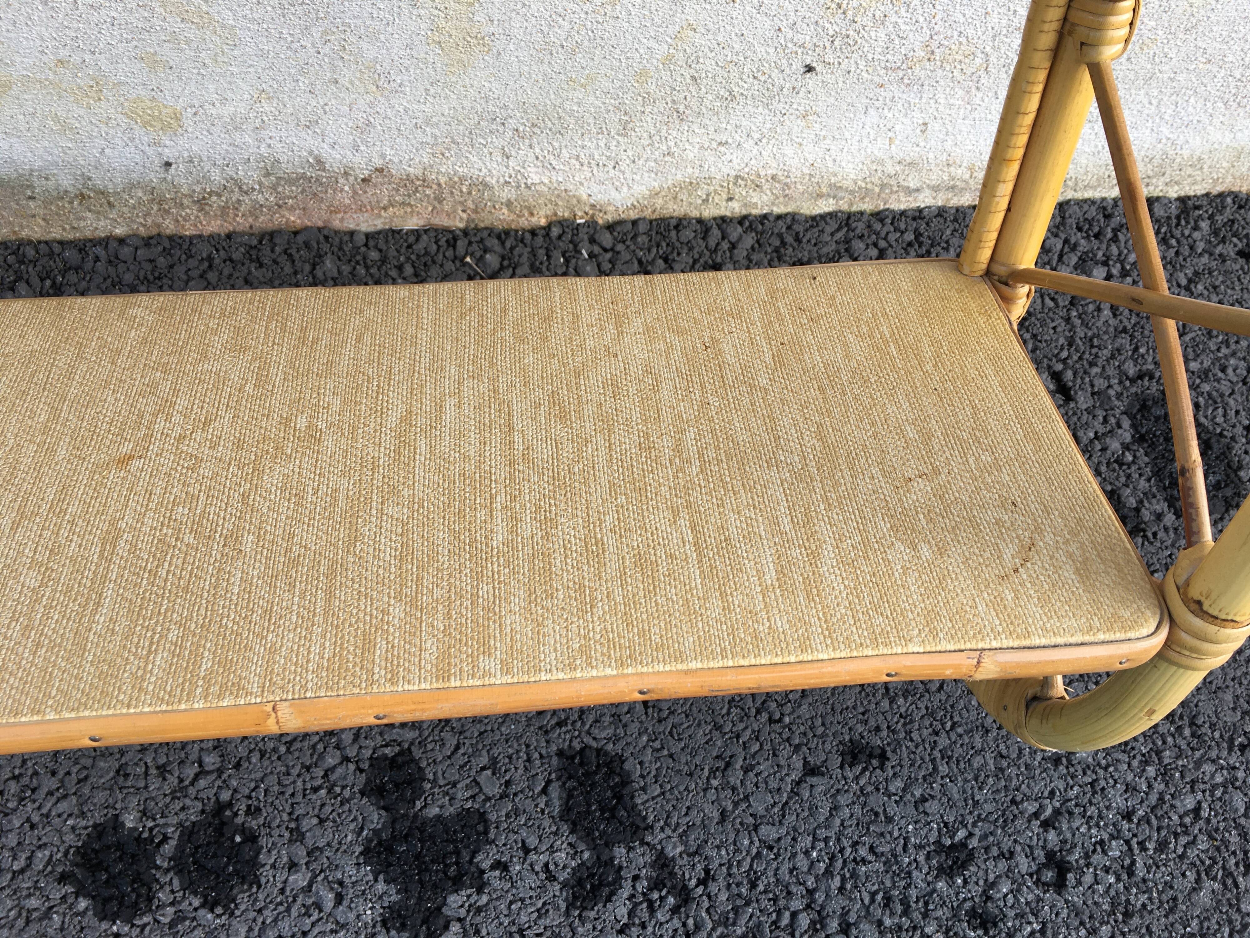 Vintage rattan wall shelf