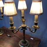 Pair of electrified three-branched candlesticks