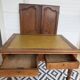 Antique Louis Philippe style desk - mustard yellow leather top