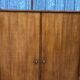 Vintage wardrobe with 2 doors and compass legs, made of oak plywood