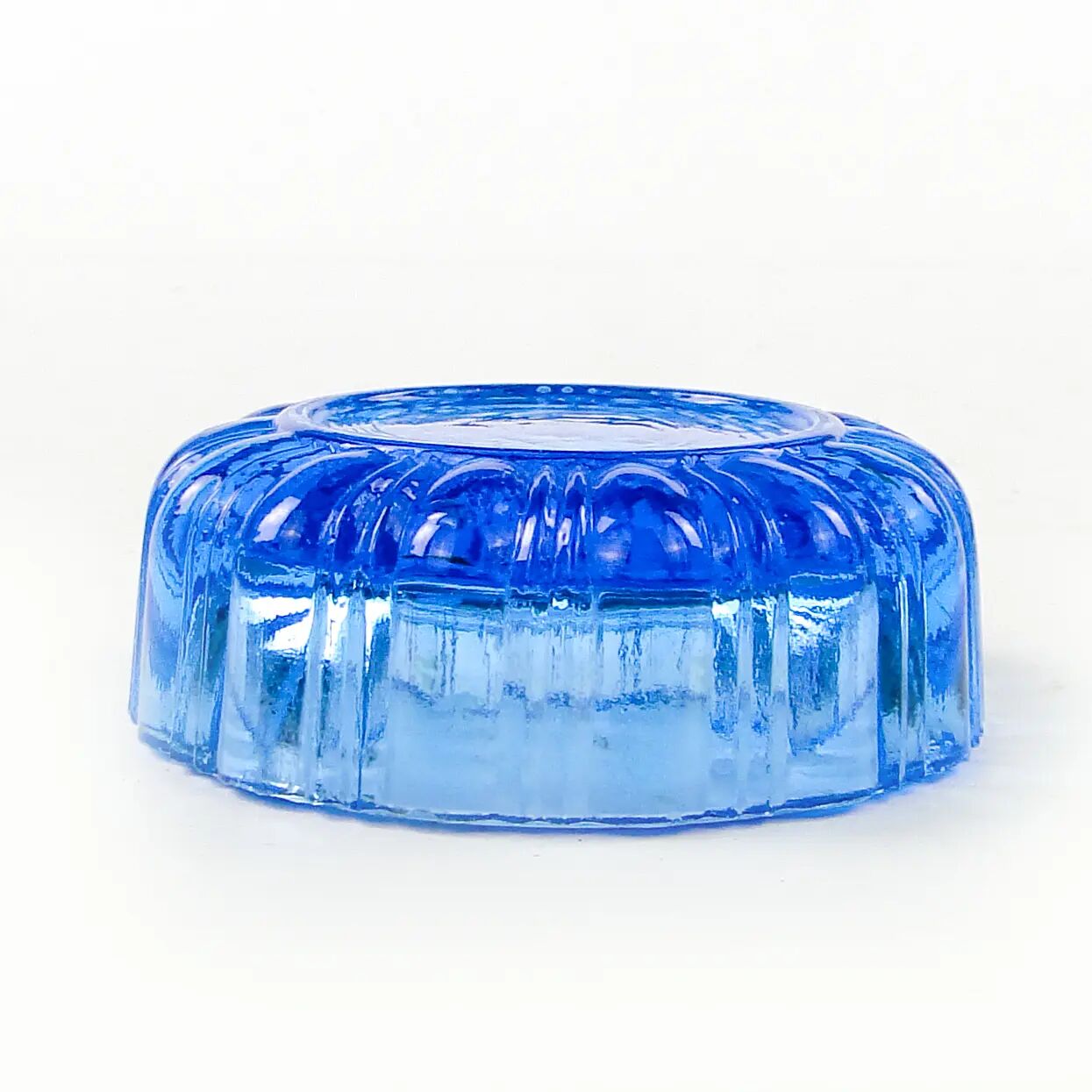 Art Deco salt cellar, orange glass, Ząbkowice, Poland, 1930s