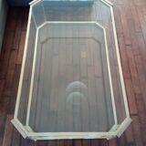 Table basse Italienne laiton et plexiglass 1970