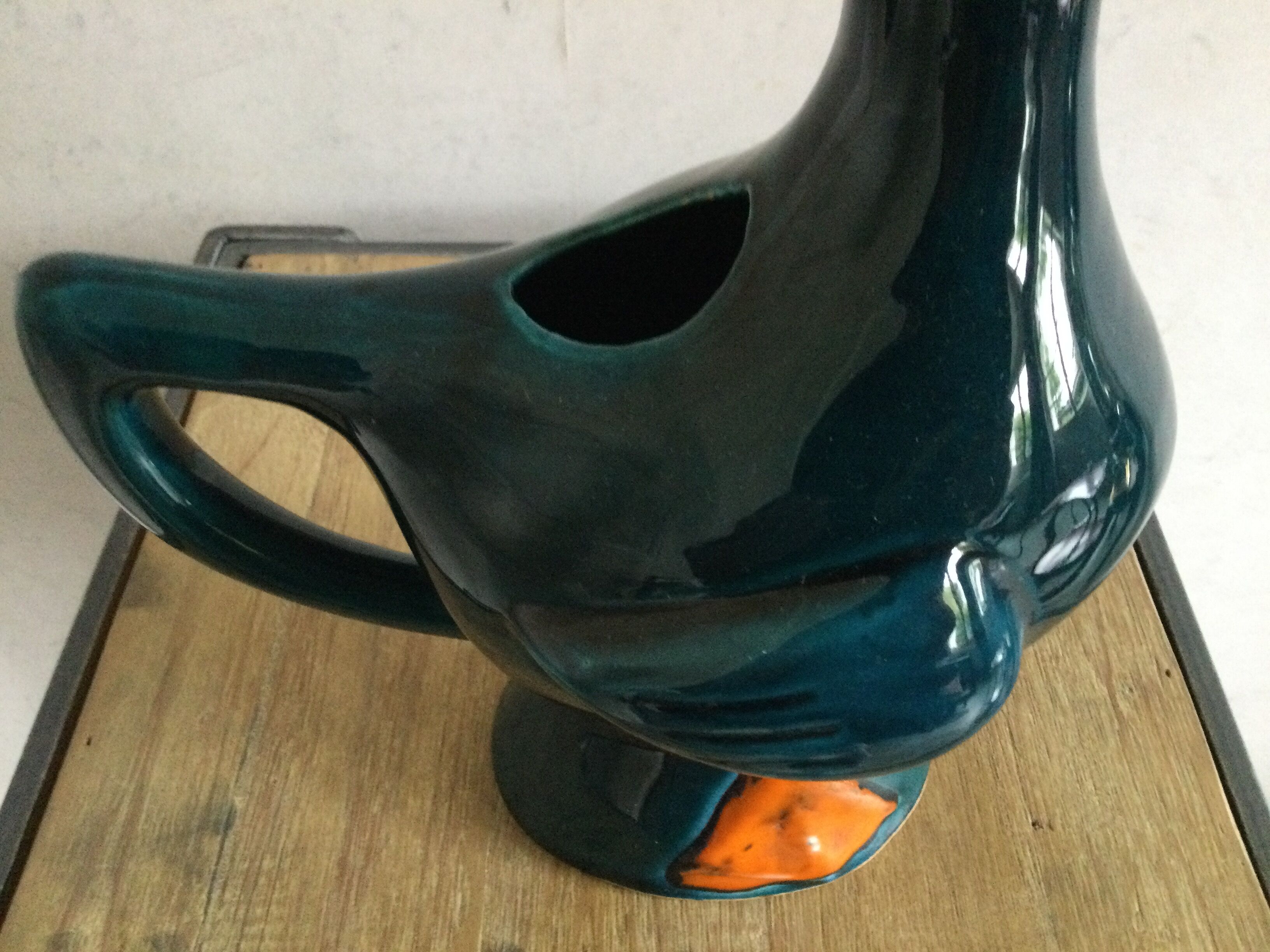 Earthenware duck pitcher