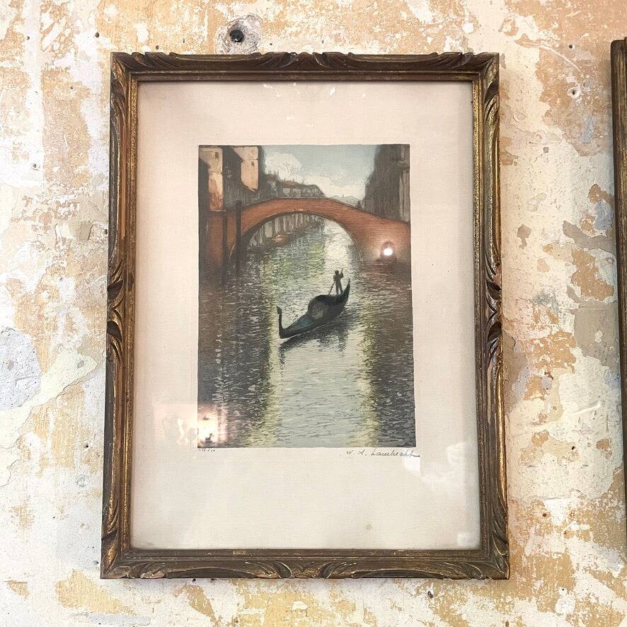 Pair of etchings by William Adolphe Lambrecht (1876-1940)