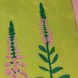Peinture en gouache Digitalis dans un cadre antique