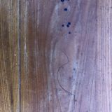 Table de ferme ancienne en cerisier à piétement tourné avec 2 tiroirs.