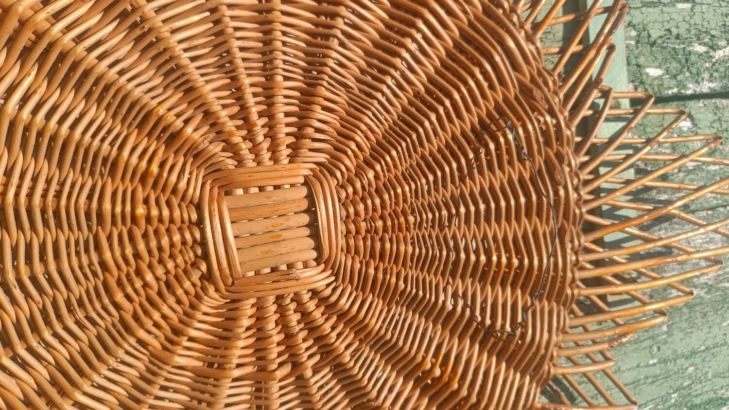 Rattan sun mirror from the 60s/70s