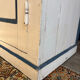Antique bonnetière in cream and blue painted wood – in its original condition.
