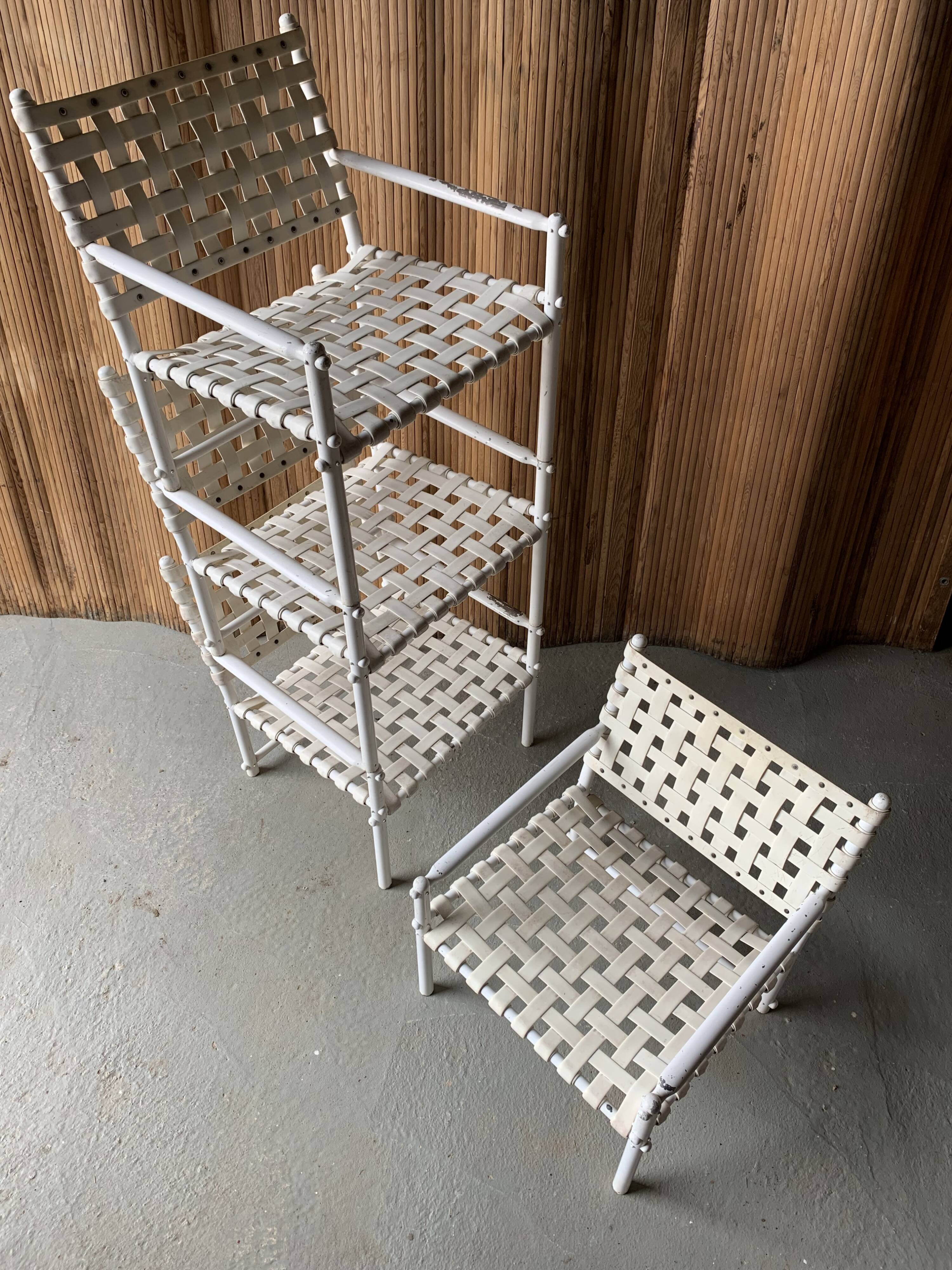 4 white Lounge Chairs Triconfort - Aluminium and plastic - 1980's
